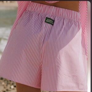Daily Drills Women's Pink Striped Bermudas